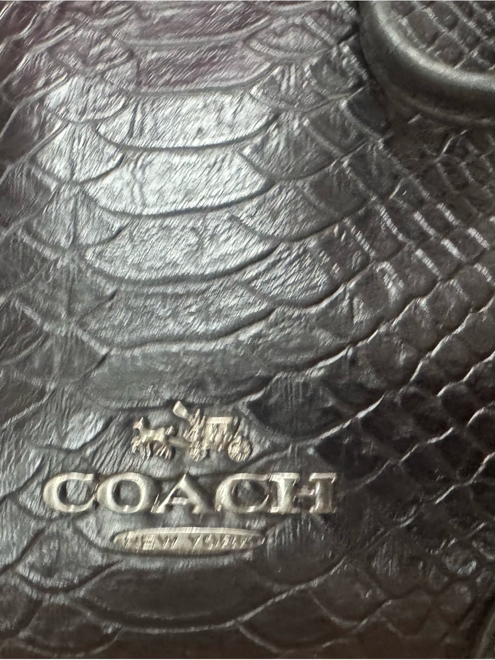Coach F35928 Black Python Embossed Leather Drawstring Bucket Bag - Picture 10 of 16
